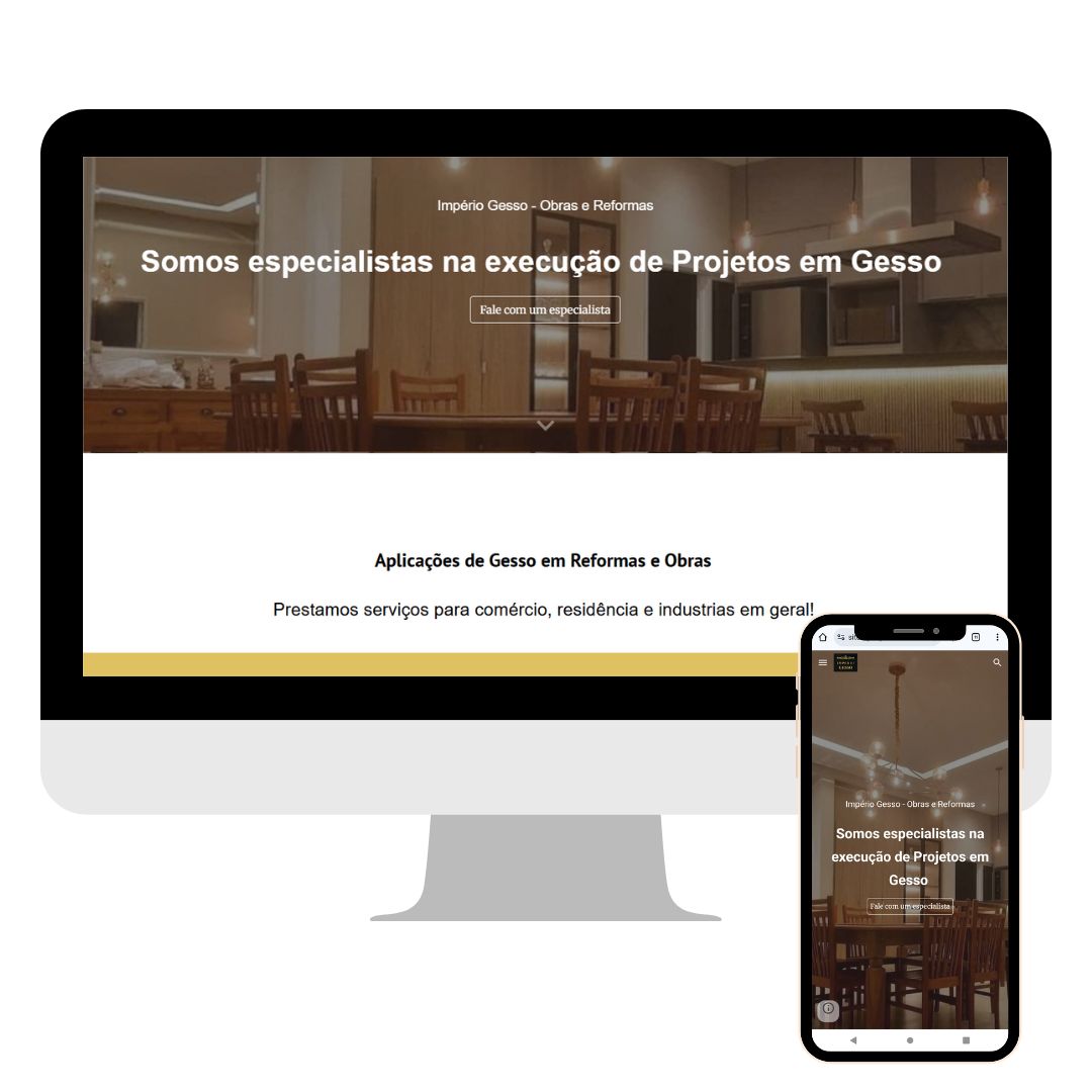 Home Site para empreiteira de Gesso
